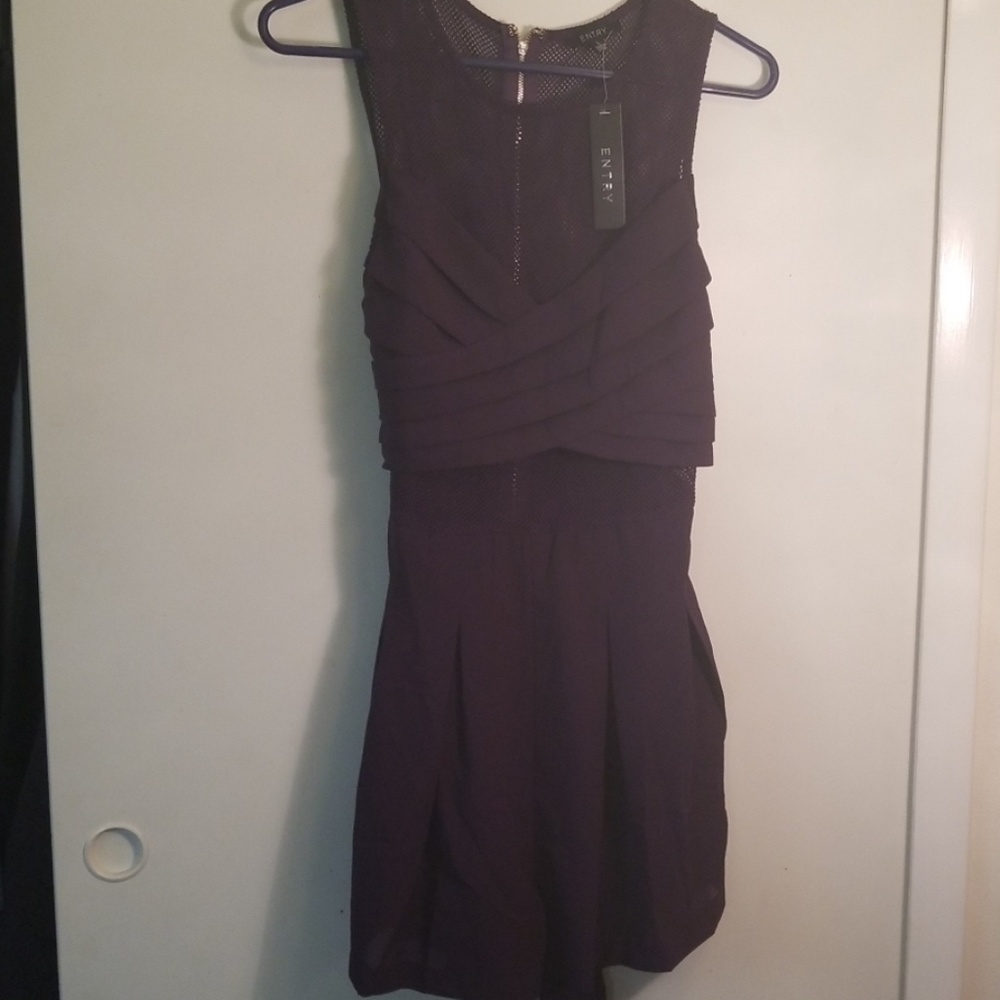 Plum purple elegent romper.